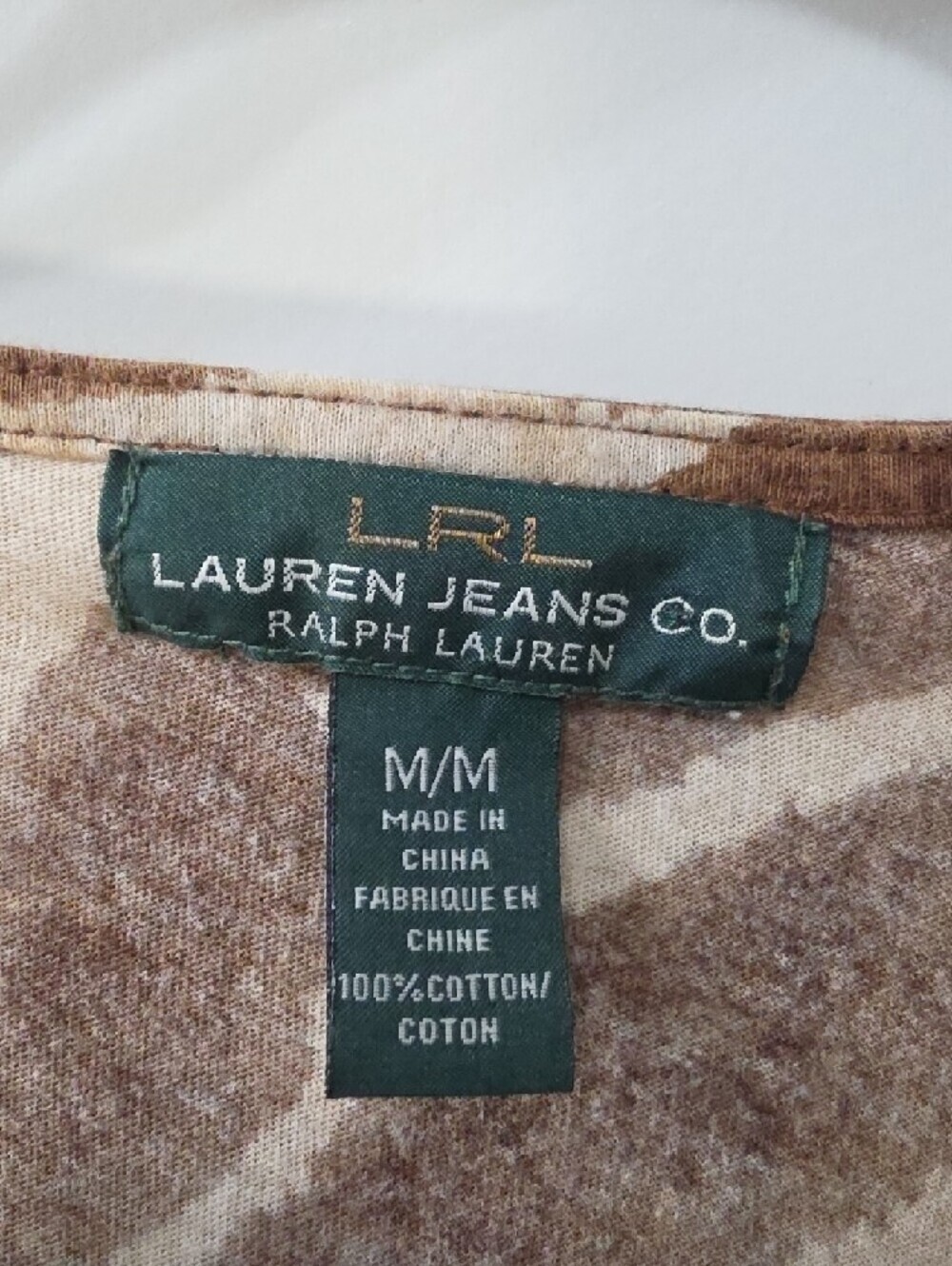 Ralph Lauren Jeans Co. Animal Print Ruffle Front Top - Medium - Picture 3 of 7